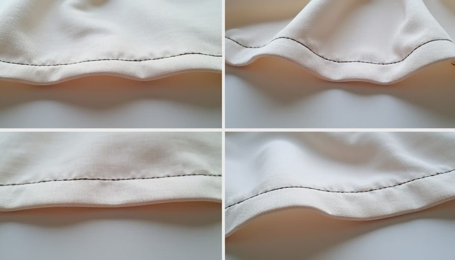 Macro comparison of different garment seam construction types