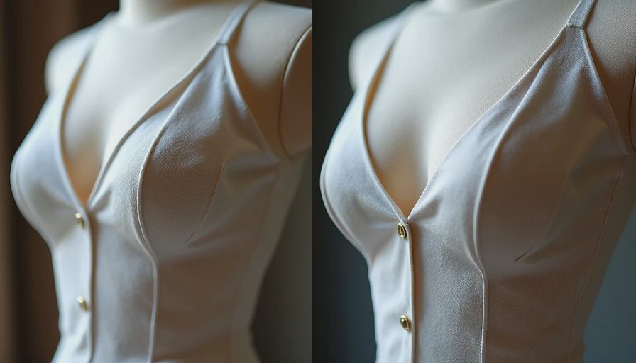 Comparison of properly placed versus misplaced darts on fabric