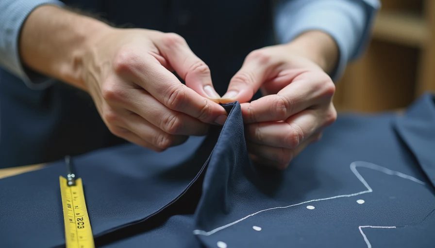 Tailor pinning blazer sleeves for precise shortening