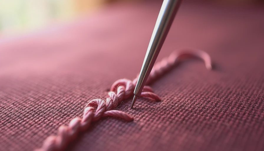 Visual context for hand sewing stitches