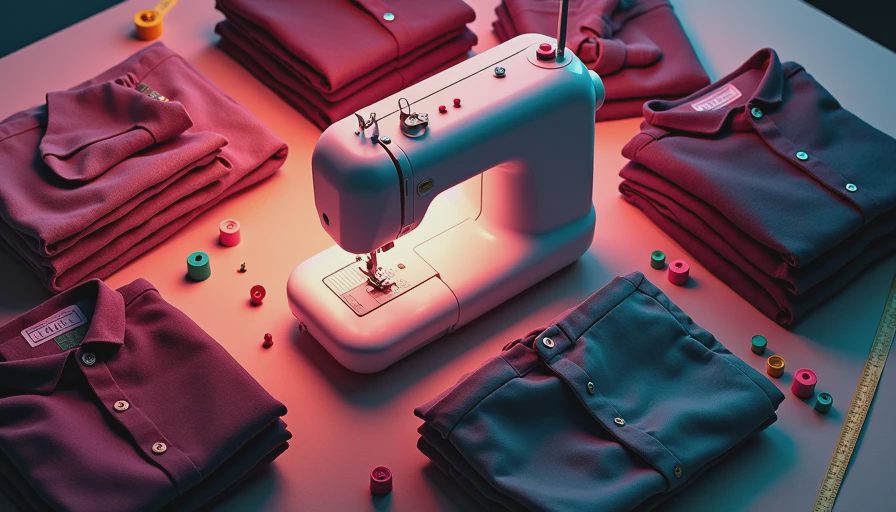 Illustration for hem dress pants sewing machine