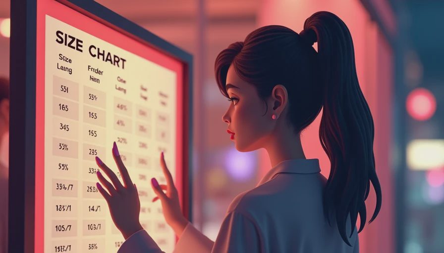 Visual context for dress size chart