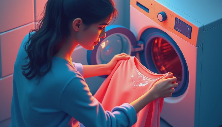 Visual context for washing viscose fabric