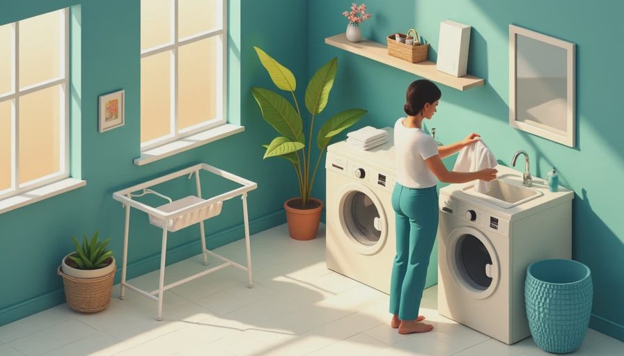 Illustration for how to wash viscose